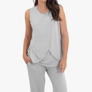 Two *Black* Kindred Bravely Tulip Hem Maternity/Postpartum/Nursing Pajama Tops